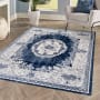 JONATHAN Y Lighting Modern Persian 7-3/4' x 10' Polypropylene Border Indoor Rectangular Area Rug White / Navy