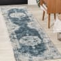 JONATHAN Y Lighting Modern Persian 2-1/4' x 8' Polypropylene Border and Traditional Indoor Runner Ivory / Blue