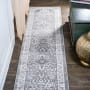 JONATHAN Y Lighting Modern Persian 2' x 8' Polypropylene Border, Botanical, and Geometric Indoor Runner Gray / Ivory