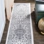 JONATHAN Y Lighting Modern Persian 2' x 8' Polypropylene Border, Botanical, and Geometric Indoor Runner Gray / Cream
