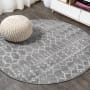 JONATHAN Y Lighting Moroccan Hype 5' x 5' Polypropylene Moroccan & Tribal and Trellis Indoor Area Rug Gray / Ivory