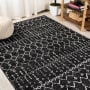 JONATHAN Y Lighting Moroccan Hype 10' x 13' Moroccan & Tribal and Trellis Indoor Rectangular Area Rug Black / Ivory