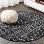 JONATHAN Y Lighting Moroccan Hype 5' x 5' Polypropylene Moroccan & Tribal and Trellis Indoor Area Rug Black / Ivory