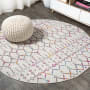 JONATHAN Y Lighting Moroccan Hype 5' x 5' Polypropylene Moroccan & Tribal and Trellis Indoor Area Rug Ivory / Multi