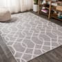 JONATHAN Y Lighting Moroccan Hype 5-1/4' x 7-1/2' Polypropylene Geometric and Trellis Indoor Area Rug Dark Gray / Cream