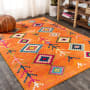 JONATHAN Y Lighting Moroccan HYPE 5-1/4' x 7-1/2' Polypropylene Moroccan & Tribal Indoor Area Rug Orange / Multi