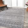 JONATHAN Y Lighting Moroccan Hype 3' x 5' Polypropylene Moroccan & Tribal Indoor/Outdoor Rectangular Area Rug Gray / Cream
