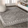 JONATHAN Y Lighting Moroccan Hype 10' x 14' Polypropylene Geometric and Moroccan & Tribal Indoor Rectangular Area Rug Gray / Cream