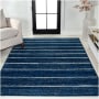 JONATHAN Y Lighting Moroccan Hype 5-1/4' x 7-1/2' Polypropylene Striped Indoor Rectangular Area Rug Navy / Cream