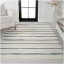 JONATHAN Y Lighting Moroccan Hype 5-1/4' x 7-1/2' Polypropylene Striped Indoor Rectangular Area Rug Cream / Navy