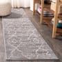 JONATHAN Y Lighting Moroccan Hype 2-1/4' x 8' Polypropylene Geometric, Moroccan & Tribal, and Trellis Indoor Runner Gray / Cream