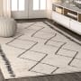 JONATHAN Y Lighting Moroccan HYPE 5-1/4' x 7-1/2' Polypropylene Moroccan & Tribal Indoor Area Rug Cream / Black