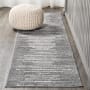 JONATHAN Y Lighting Moroccan Hype 2-1/4' x 8' Polypropylene Geometric, Moroccan & Tribal, and Striped Indoor Runner Gray / Cream