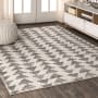JONATHAN Y Lighting Moroccan Hype 10' x 13' Polypropylene Geometric and Moroccan & Tribal Indoor Rectangular Area Rug Cream / Gray