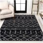 JONATHAN Y Lighting Moroccan Hype 4' x 6' Polypropylene Trellis Indoor Rectangular Area Rug Black / Cream