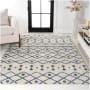 JONATHAN Y Lighting Moroccan Hype 4' x 6' Polypropylene Trellis Indoor Rectangular Area Rug Cream / Navy