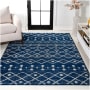 JONATHAN Y Lighting Moroccan Hype 4' x 6' Polypropylene Trellis Indoor Rectangular Area Rug Navy / Cream