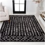 JONATHAN Y Lighting Moroccan Hype 3' x 5' Polypropylene Trellis Indoor Rectangular Area Rug Black / Cream
