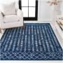 JONATHAN Y Lighting Moroccan Hype 3' x 5' Polypropylene Trellis Indoor Rectangular Area Rug Navy / Cream