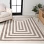 JONATHAN Y Lighting Moroccan Hype 3' x 5' Border and Geometric Indoor Rectangular Area Rug Brown / Ivory
