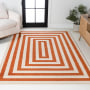 JONATHAN Y Lighting Moroccan Hype 3' x 5' Border and Geometric Indoor Rectangular Area Rug Terracotta / Ivory
