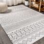 JONATHAN Y Lighting Moroccan HYPE 4' x 6' Polypropylene Moroccan & Tribal Indoor Area Rug Cream / Gray