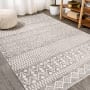 JONATHAN Y Lighting Moroccan HYPE 4' x 6' Polypropylene Moroccan & Tribal Indoor Area Rug Gray / Cream