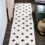 JONATHAN Y Lighting Moroccan Hype 2' x 8' Polypropylene Border Indoor Runner Area Rug White / Gray