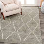JONATHAN Y Lighting Moroccan Hype 7-3/4' x 10' Shag Polypropylene Geometric, Moroccan & Tribal, and Trellis Indoor Rectangular Area Rug Gray / Ivory