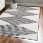 JONATHAN Y Lighting Moroccan Hype 7-3/4' x 10' Shag Polypropylene Abstract, Moroccan & Tribal, and Striped Indoor Rectangular Area Rug White / Gray