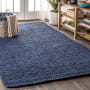 JONATHAN Y Lighting Natural Fiber 7-3/4' x 10' Jute Solid Indoor Area Rug Navy