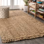 JONATHAN Y Lighting Natural Fiber 12' x 15' Jute Solid Indoor Rectangular Area Rug with Fringe Natural