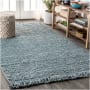 JONATHAN Y Lighting Natural Fiber 12' x 15' Jute Solid Indoor Rectangular Area Rug with Fringe Light Blue / Gray