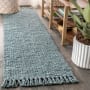 JONATHAN Y Lighting Natural Fiber 2' x 10' Jute Solid Indoor Runner Light Blue / Gray