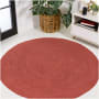 JONATHAN Y Lighting Ansa Collection 5' x 5' Jute Solid Indoor Round Area Rug Red