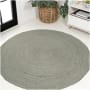 JONATHAN Y Lighting Ansa Collection 4' x 4' Jute Solid Indoor Round Area Rug Gray