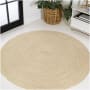 JONATHAN Y Lighting Ansa Collection 4' x 4' Jute Solid Indoor Round Area Rug Ivory