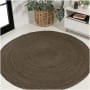 JONATHAN Y Lighting Ansa Collection 4' x 4' Jute Solid Indoor Round Area Rug Brown