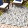 JONATHAN Y Lighting South Beach 5' x 8' Polypropylene Geometric and Moroccan & Tribal Indoor/Outdoor Area Rug White / Black