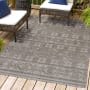 JONATHAN Y Lighting South Beach 5' x 8' Polypropylene Geometric and Moroccan & Tribal Indoor/Outdoor Area Rug Dark Gray / Ivory
