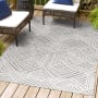 JONATHAN Y Lighting South Beach 5' x 8' Polypropylene Geometric and Moroccan & Tribal Indoor/Outdoor Area Rug White / Black
