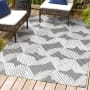 JONATHAN Y Lighting South Beach 3' x 5' Polypropylene Geometric and Moroccan & Tribal Indoor/Outdoor Area Rug Black / Ivory