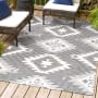 JONATHAN Y Lighting South Beach 4' x 6' Polypropylene Geometric and Moroccan & Tribal Indoor/Outdoor Area Rug Gray / White / Black