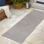 JONATHAN Y Lighting Scandinavian 2' x 8' Geometric and Striped Indoor/Outdoor Runner with High-Low Design Gray / Ivory