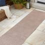 JONATHAN Y Lighting Scandinavian 2' x 8' Geometric and Striped Indoor/Outdoor Runner with High-Low Design Light Taupe