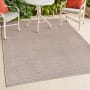 JONATHAN Y Lighting Scandinavian 7-3/4' x 10' Geometric and Striped Indoor/Outdoor Rectangular Area Rug with High-Low Design Light Taupe
