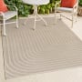 JONATHAN Y Lighting Scandinavian 7-3/4' x 10' Geometric and Striped Indoor/Outdoor Rectangular Area Rug with High-Low Design Beige / Cream