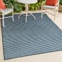 JONATHAN Y Lighting Scandinavian 7-3/4' x 10' Polypropylene Striped Indoor/Outdoor Rectangular Area Rug Navy / Ivory