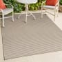 JONATHAN Y Lighting Scandinavian 7-3/4' x 10' Polypropylene Striped Indoor/Outdoor Rectangular Area Rug Beige / Cream