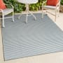 JONATHAN Y Lighting Scandinavian 7-3/4' x 10' Polypropylene Striped Indoor/Outdoor Rectangular Area Rug Blue / Ivory